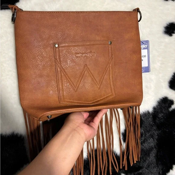 Wrangler Tan Floral Fringe Bag - Picture 5 of 6
